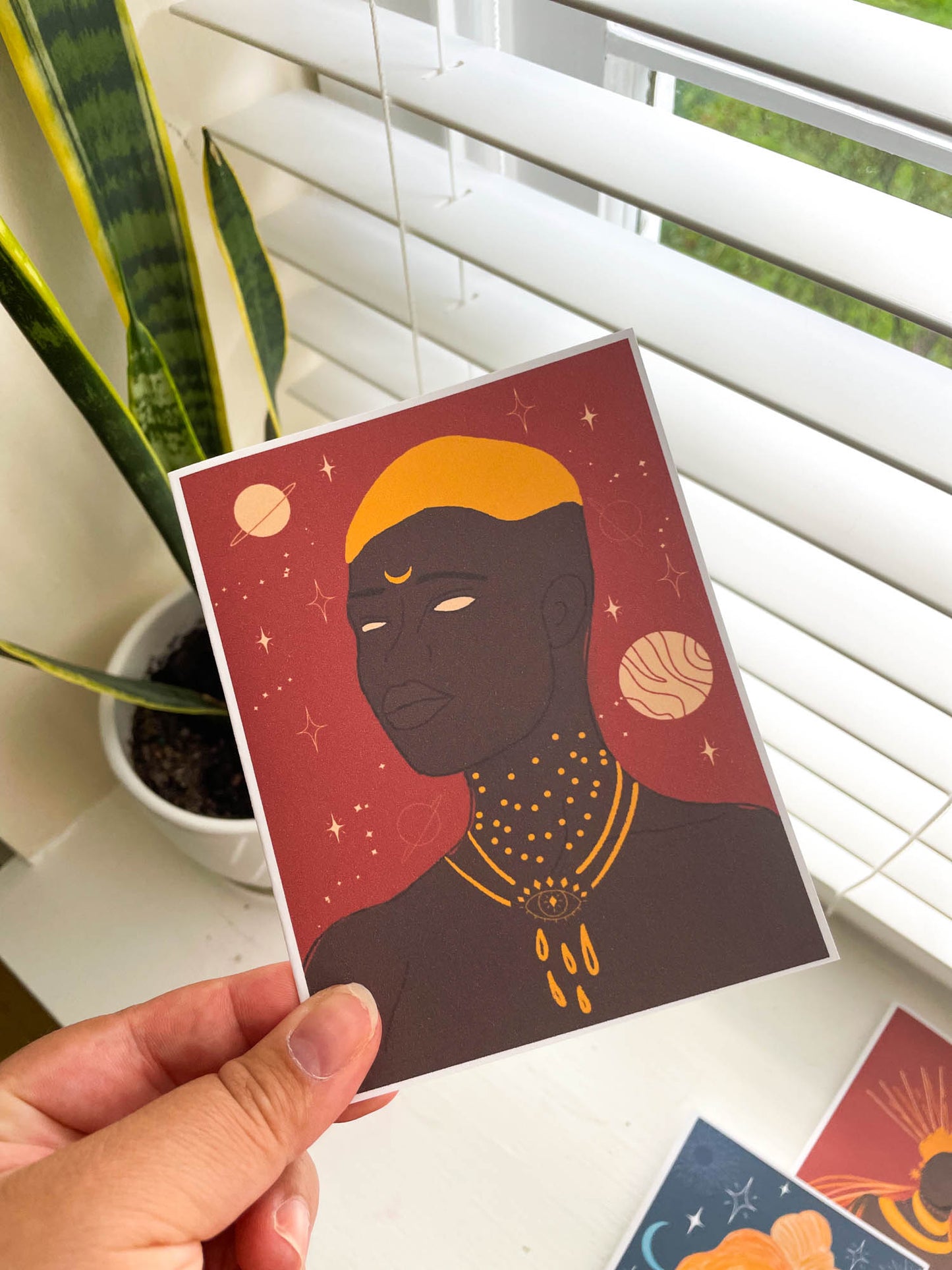 Goddess of The Future, Celestial Greeting Cards, Cards for Black and Brown Women