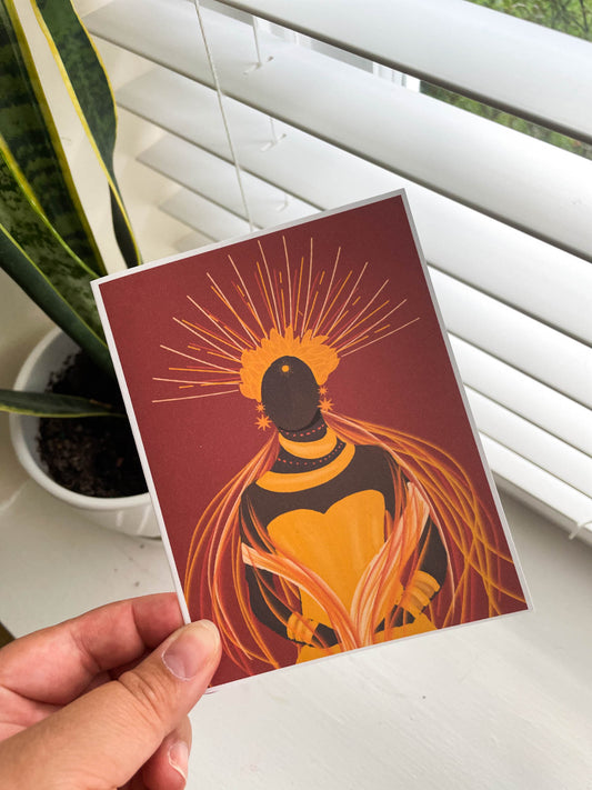 Sun Goddess, Afro-Futurism Greeting Cards, Cards for Black and Brown Women