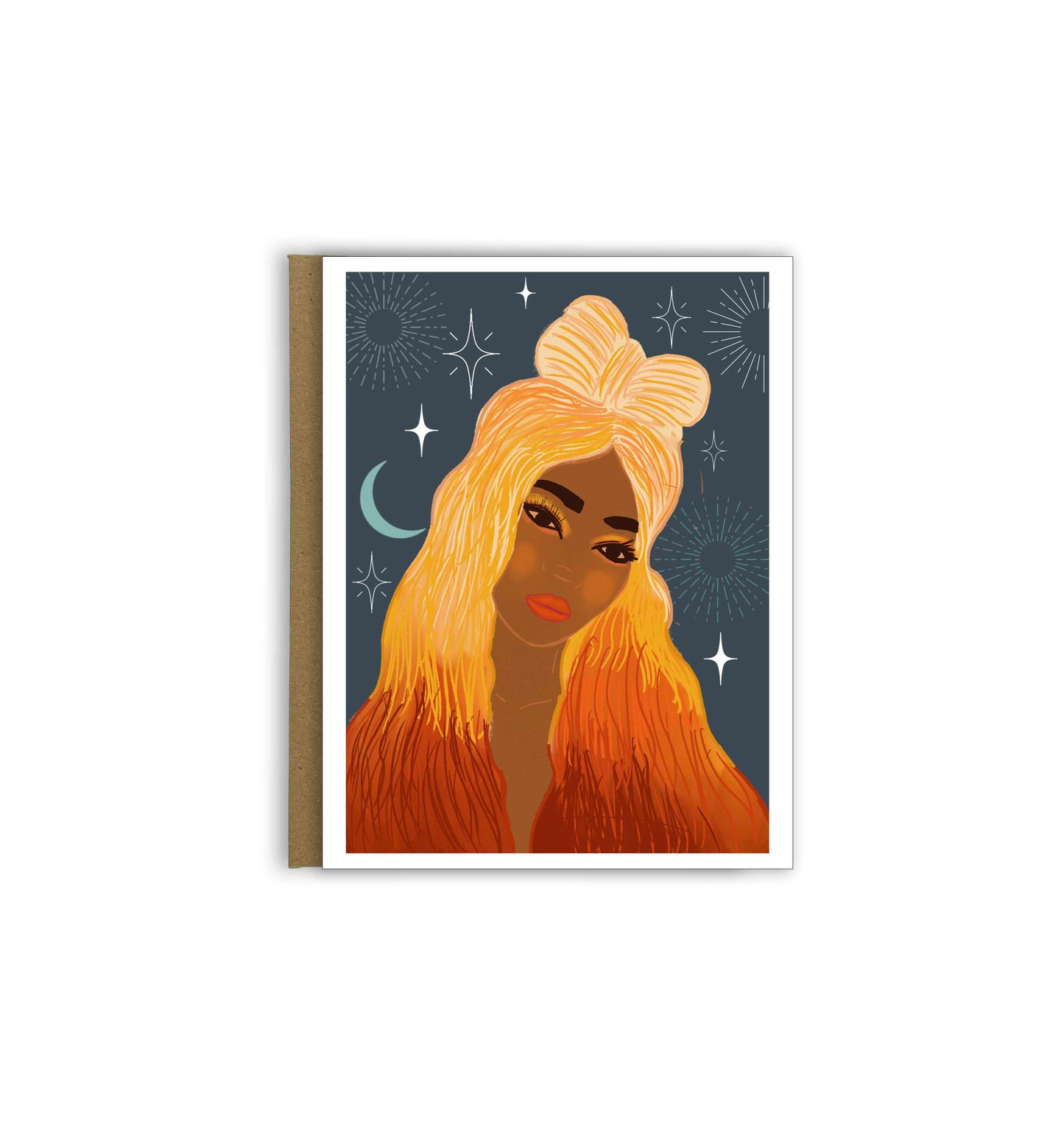 Goddess of the stars, Celestial Greeting Cards, Cards for Black and Brown Women