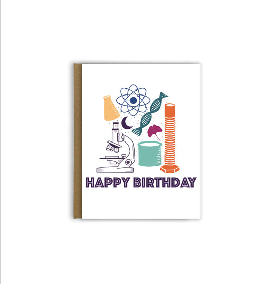 A Science Happy Birthday Card | Celebrate with Scientific Flair | Apple Falls Prints