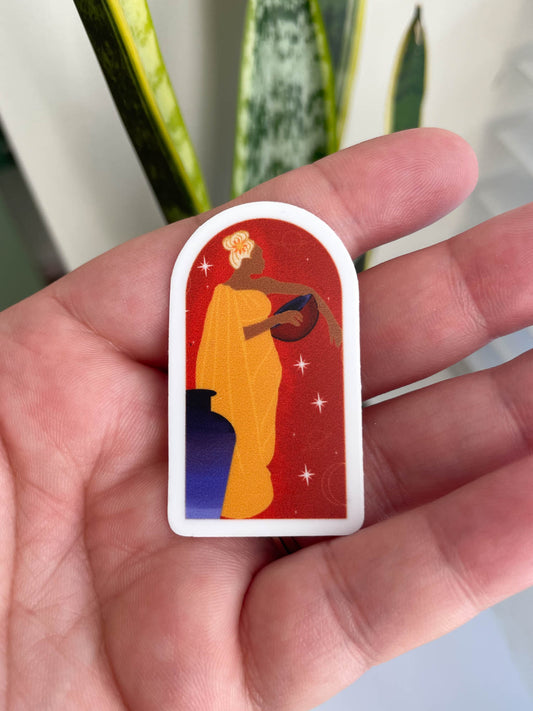 Goddess of Creation Stickers, Celestial, Brown girls in stickers, stickers for laptops, AfroLatina Artist