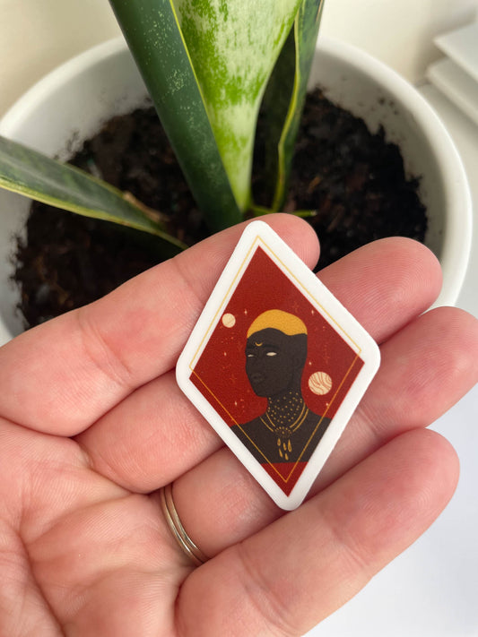 Goddess of Future Stickers, Celestial, Brown girls in stickers, stickers for laptops, Black Artist
