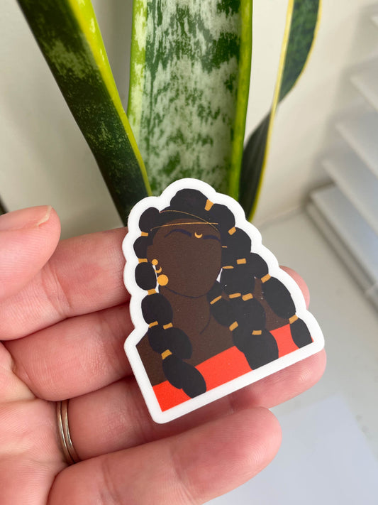 Goddess of the Moon Stickers, Brown girls in stickers, stickers for laptops, AfroLatina Artist