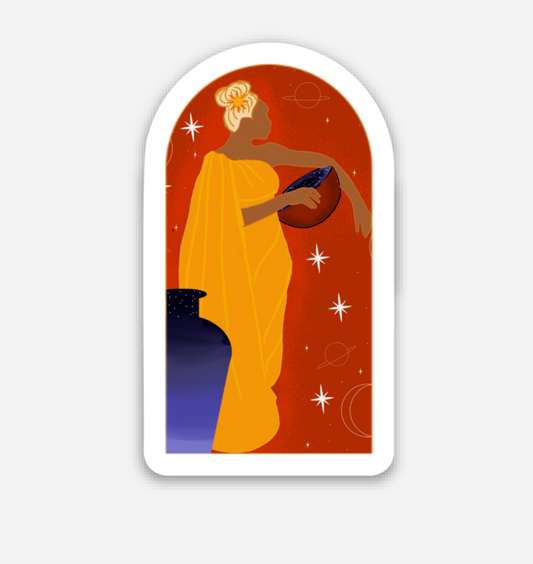 Goddess of Creation Stickers, Celestial, Brown girls in stickers, stickers for laptops, AfroLatina Artist