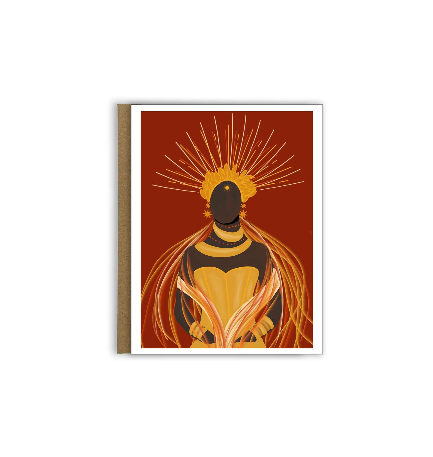 Sun Goddess, Afro-Futurism Greeting Cards, Cards for Black and Brown Women