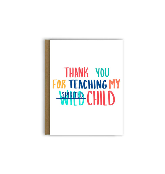 Thank you for teaching my spirited child